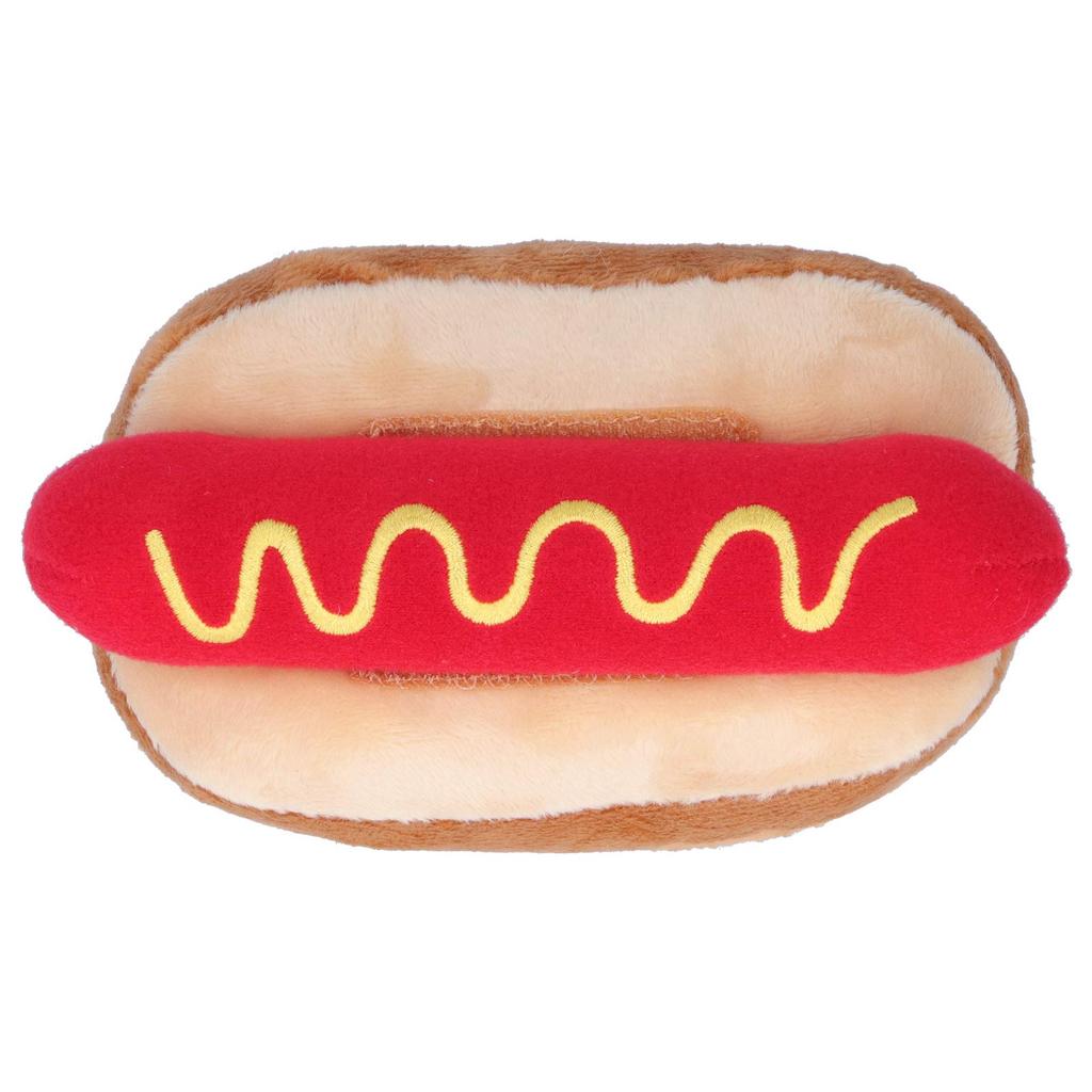 Dilwe Hot Dog Plush Toy, Food Shaped Soft Stuffed Animal for Dogs
