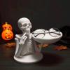 Matte White Skeleton Candy Bowl Bone Shape Spooky Jewelry Dish Skull Tray Decor  Gift Seekers