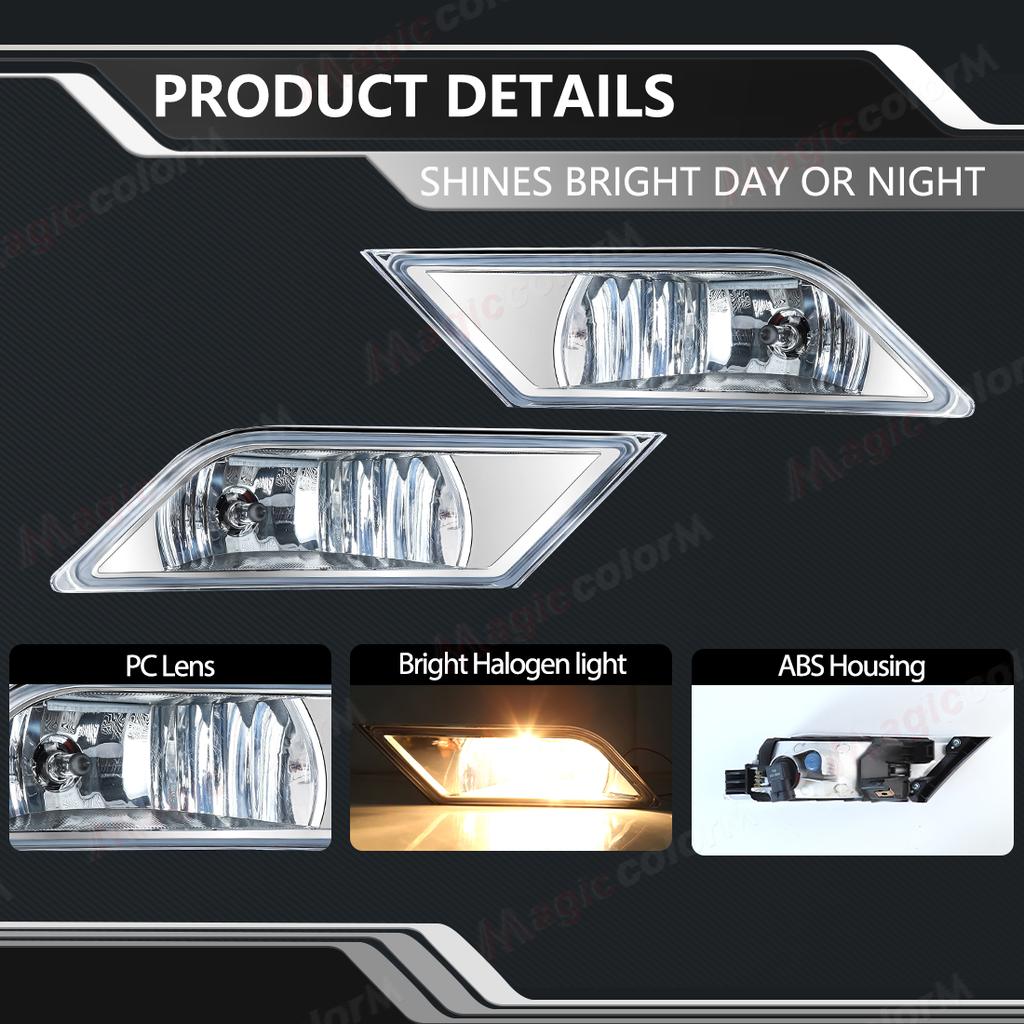 For Honda Odyssey    Fog Lamps DRL Daytime Running Lights Front Bumper Halogen Foglights Auto Daylight Headlight 12V