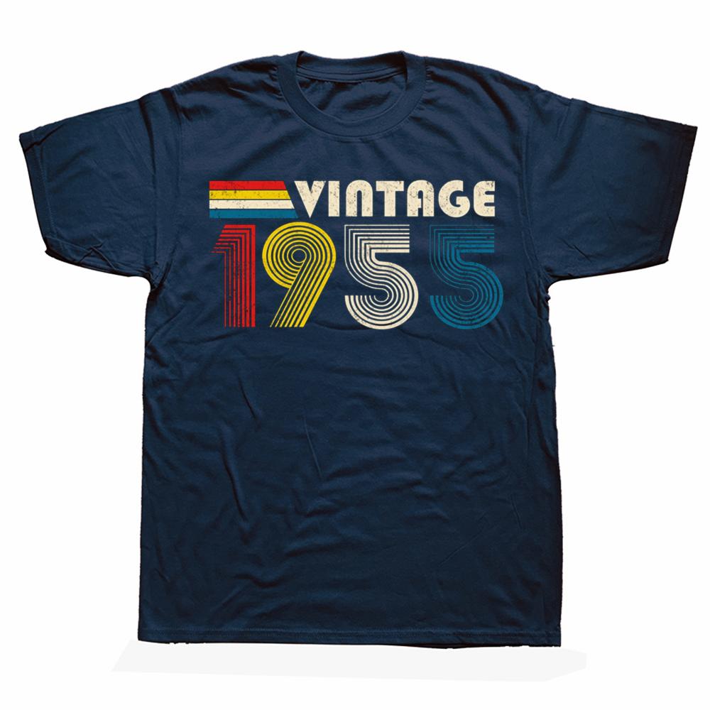 Funny Vintage 1955 70th T Shirts Cotton Short Sleeve Birthday Gifts Mens Clothing Fashion Casual Loose Oversized T Shirt