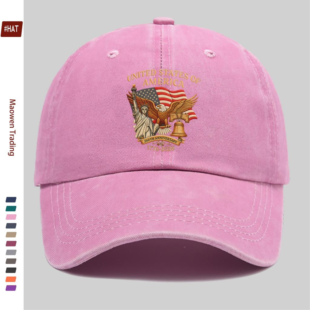 Pc Th Anniversary Of American Independence Printed Baseball Cap Featuring And Statue Of Liberty Adjustable Buckle Closure