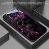 Purple leaf black skull pattern glass phone case suitable for Samsung Galaxy S26 S25 S24 S22 S21 S20 FE/Ultra/Plus anti fall