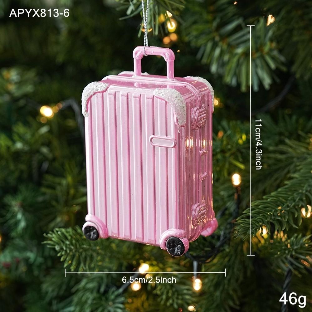 Glitter Accent Plastic Hanging Pendant Plastic Holiday Tree Decoration Christmas Tree Decor