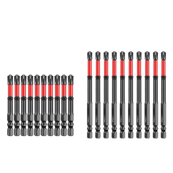 Impact Screwdriver Bit Set Rustproof Corrosion Resistant Magnetic Slotted Heads 1/4 Inch Hex Shank Cross Slot Screw Driver Drill Bits