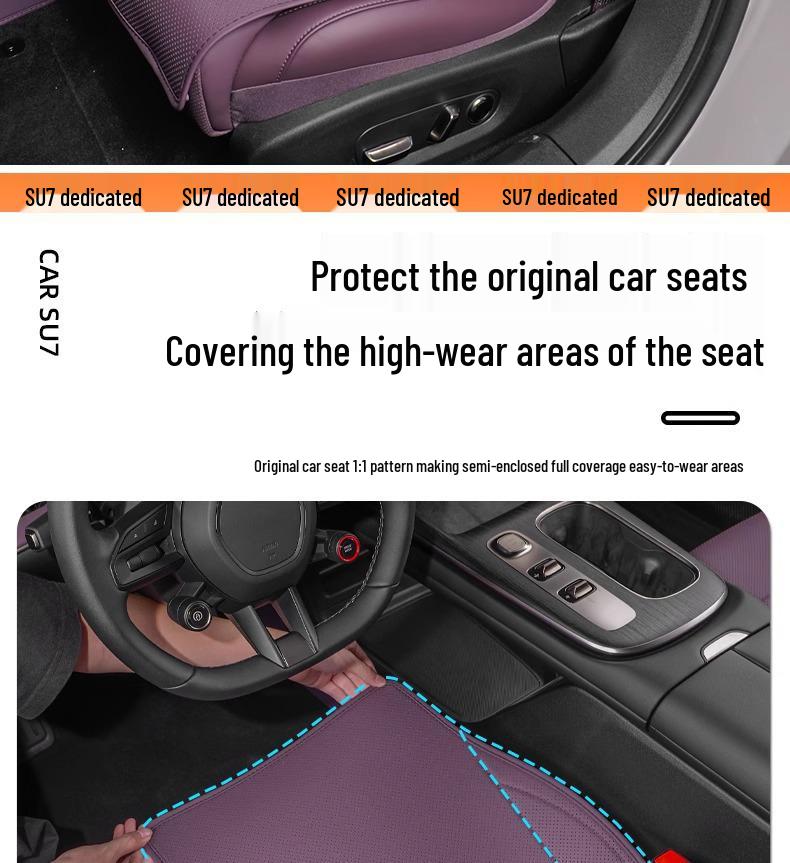 Four Seasons Universal Napa Leather Seat Cover for Xiaomi SU7 - Breathable Protective Cushion Accessory