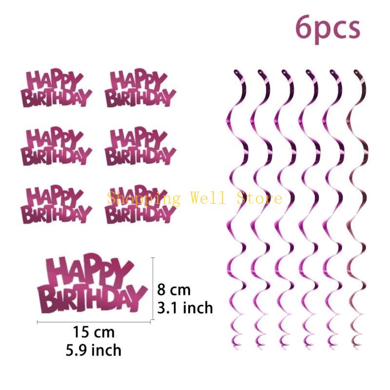 KX4B Birthday Celebration Spirals Hanging Decoration For Indoor And Outdoors Parties