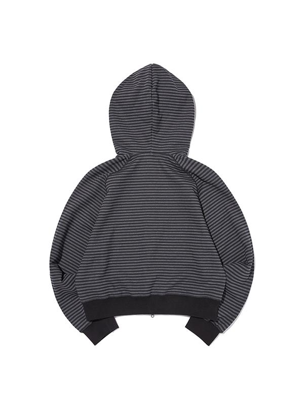 Kirsh Striped Zip-Up Hoodie [Black]