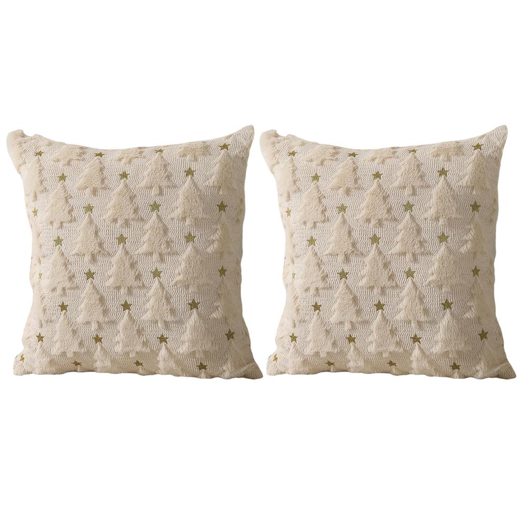 Christmas Pillow Covers 45x45cm 30x50cm Beige Christmas Tree Throw Pillow Cases Decorations Soft Covers Winter Holiday Decor