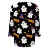 Women's Casual 3/4 Sleeve Halloween Graphic Top Crew Neck Printed Shirt Lightweight Comfortable Fit