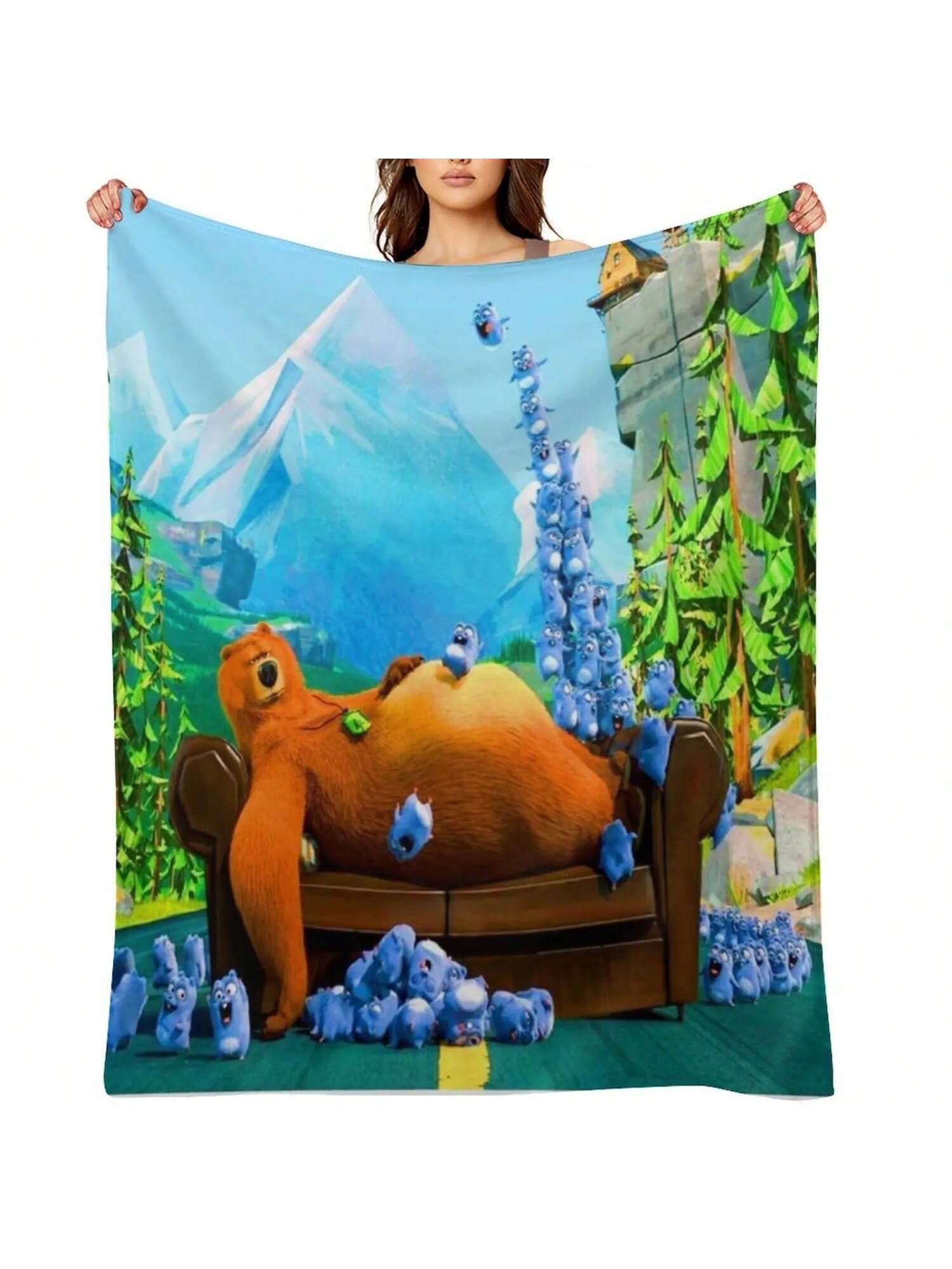 Lemmings Tabodi And Grizzy Characters Super, Fun, Adventures Lemmings Tabodi And Grizzy Throw Blanket Thin Decorative Blankets 75X95CM