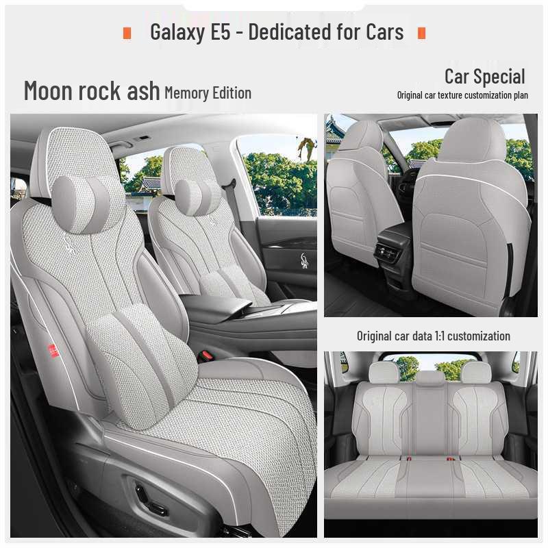 All-Season Breathable Linen/Hemp Seat Covers for Geely Galaxy E5 - Full Coverage