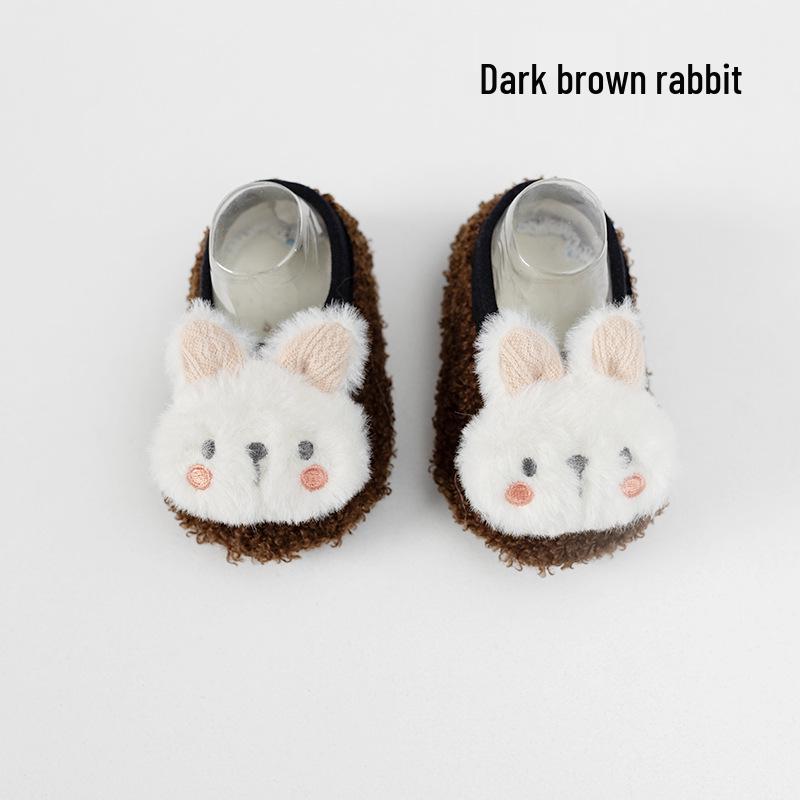 

Очаровательные детские носки для пола с нескользящей подошвой: Милый дизайн с кроликом, Утепленные для осени/зимы, Носки-пинетки для первых шагов для детей M (Foot length up to 13cm, 1-2 years)