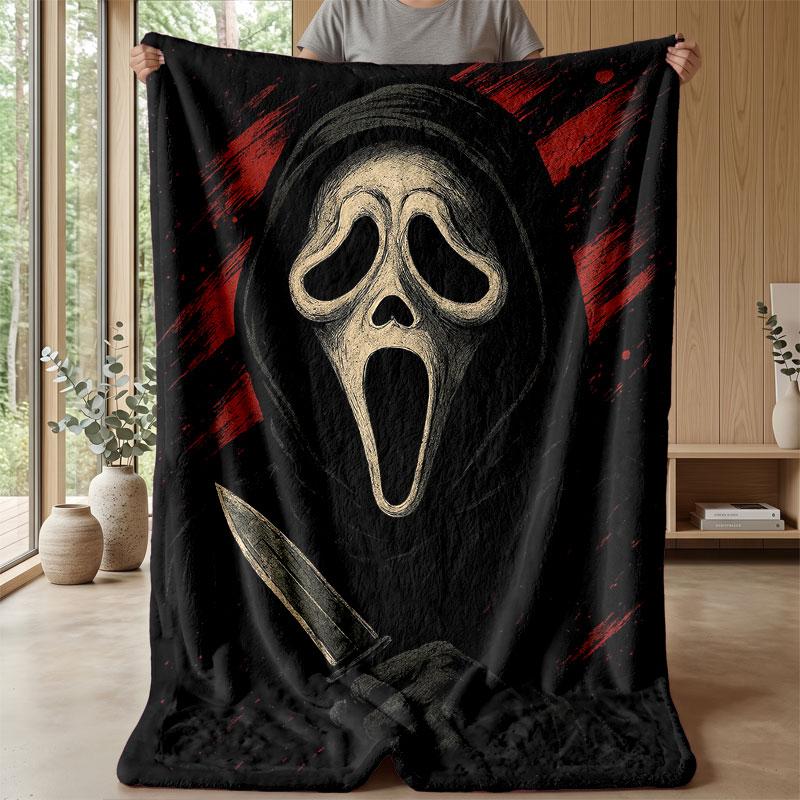 Soft Flannel Blanket Lightweight Cozy Bedroom Living Room CoverScream Ghostface