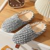 Polka Dot Silent Non-Slip Indoor Slippers for Couples - Large Cotton for Wooden Floors