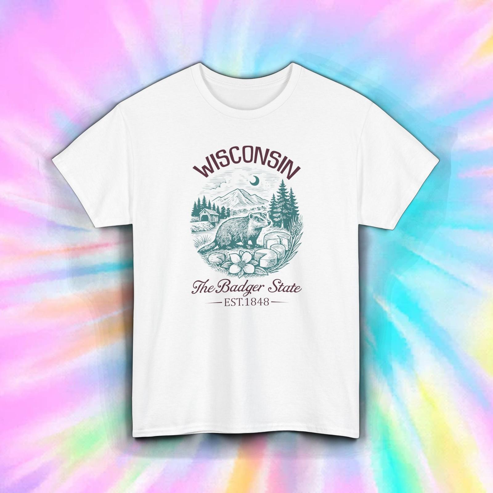 Wisconsin State Shirt | Badger State Mountains Retro Nature Tee S-5XL XL