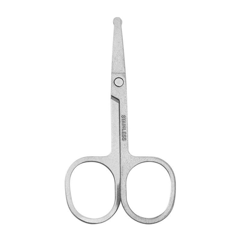 Mirror Stainless Steel Beauty Scissors Set: Pointed Tip Eyebrow Tweezers, Round Tip Nose Hair Scissors, Small Sanded Scissors