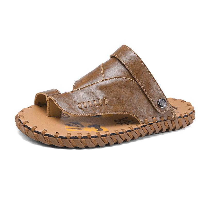 Fashion 2025 Handmade Summer Casual Mens Sandals Soft Sole Non-Slip Design with Breathable Lining Lightweight Comfort for Daily Wear