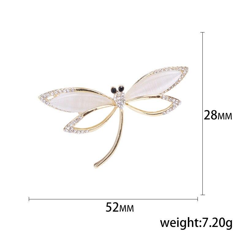 Blucome Kreative neue Opal Libelle Brosche Mode Legierung Insekt Pin Damen Mantel Pullover Kleidung Zubehör