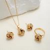 European & American Style Creative Twisted Knot Jewelry Set: Women's Necklace, Earrings & Ring