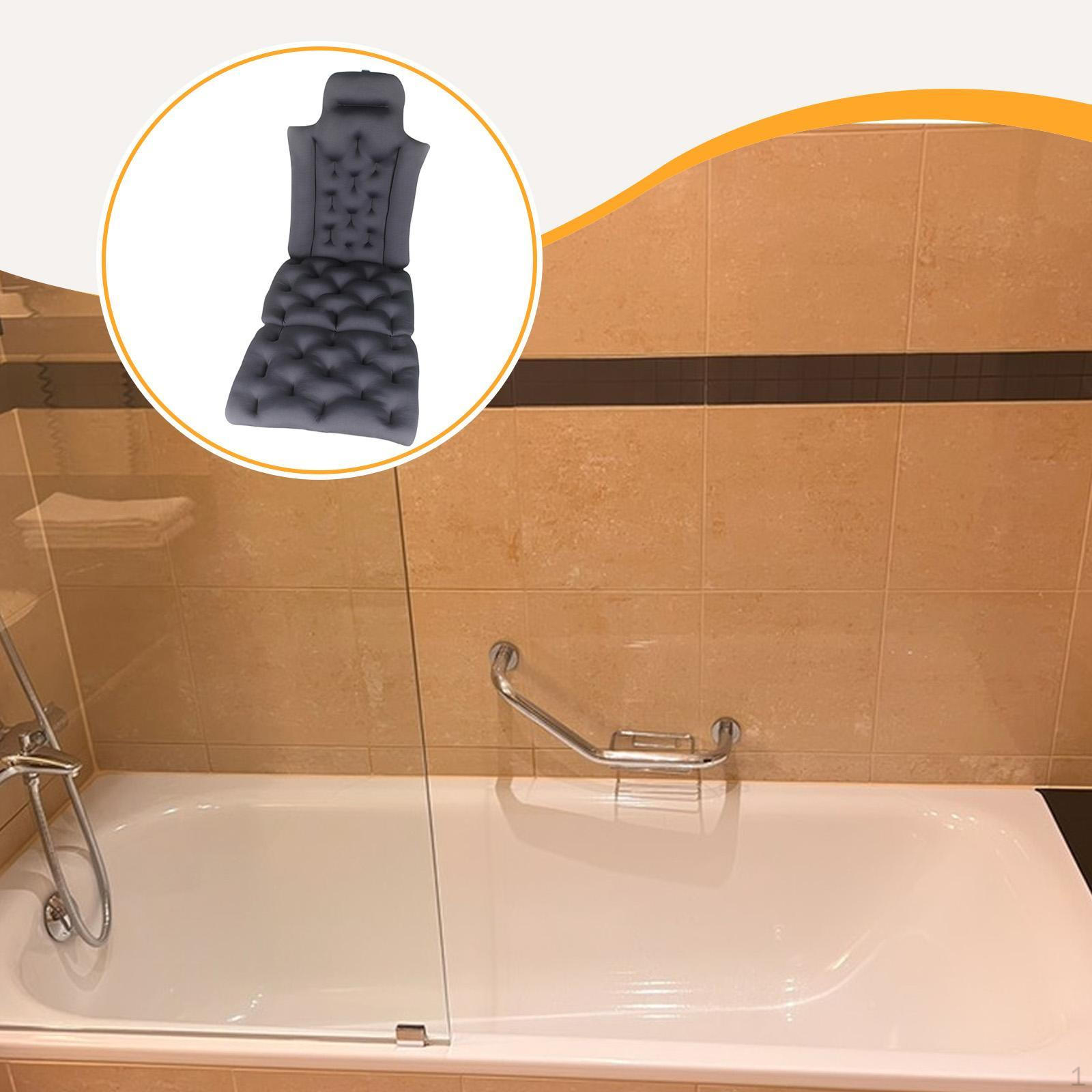 

Полная подушка для ванны для ванны с присосками и поддержкой спины головы темно-серого