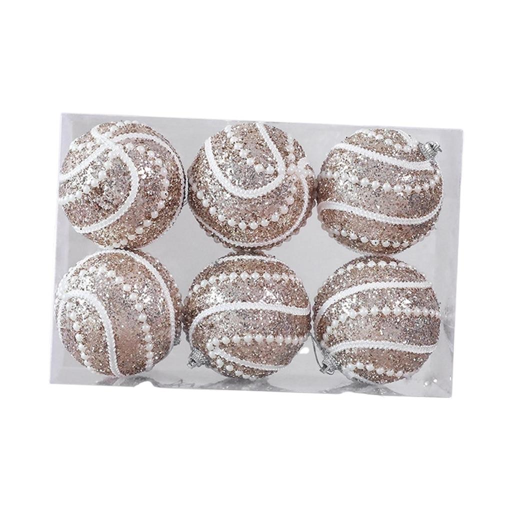 6x Christmas Balls Christmas Tree Decorations with Hanging Rope Hanging Ornaments for Engagements Wedding