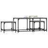  Coffee Tables That Slide Under Each Other, 3 Pieces, Grey Sonoma Oak