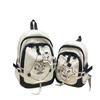 2025 Stylish Color Block Backpack for Junior High Girls - Large Capacity, Korean Academy Style
