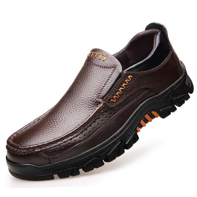 Leather Shoes Men Loafers Soft Cow Leather Business Footwear Thick Sole Men Casual Shoes Slip-on