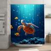 3D Ocean Turtle Fish Bath Shower Curtain Waterproof Decoration Home Decor 180X240Cm