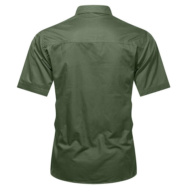 Summer military uniform short-sleeved shirt men's overalls cotton tooling inch shirt outdoor loose men's shirt non-ironing