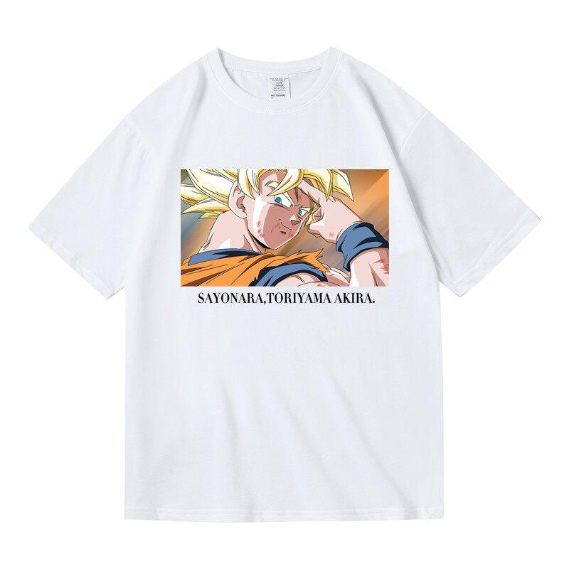 Farewell Tribute Dragon Ball Goku TShirt Sayonara Akira Toriyama Graphic Tee Crew Neck Fan Apparel Streetwear Tops