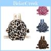 Stylish Plush Leopard Print Mini Backpack For Kids Perfect For Boys And Girls