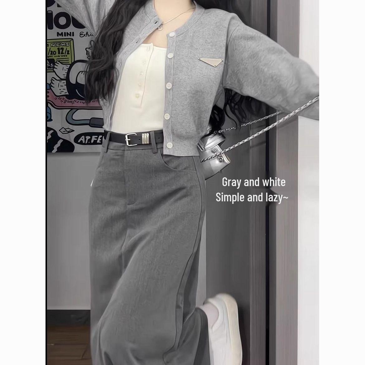 

Элегантный вязаный шерстяной комплект-платье: Зрелый, Сексуальный Корейский Стиль для Женских Осенне-Зимних Образов M Recommended for 95-105 lbs