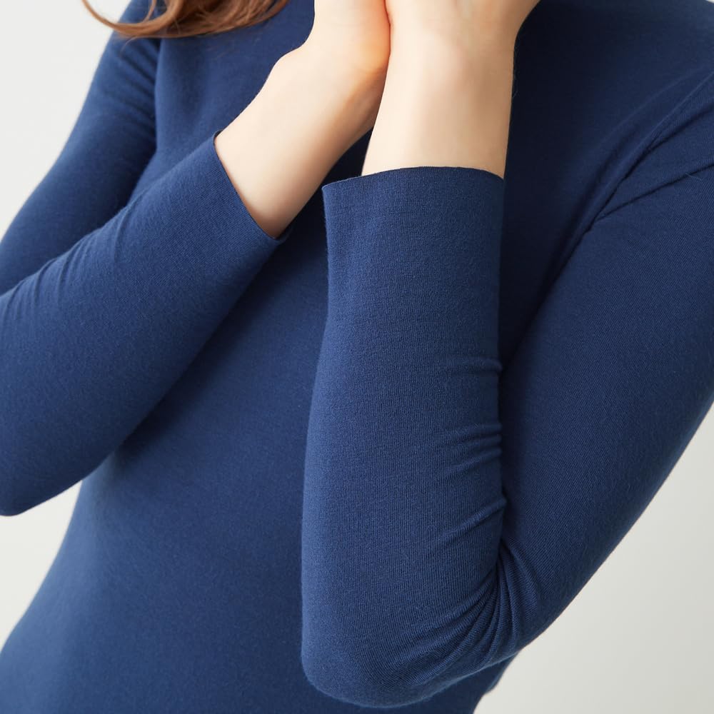Gunze ADVANCE LABEL Turtleneck Sleeve Gray Women's 3/4 Underwear,