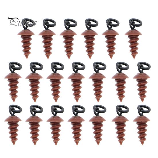 

20 шт. Гвинт для кріплення приманок для коропової риболовлі з вертлюгом, надміцний, тримач для рибальської наживки, гвинт, аксесуари для риболовлі на відкритому повітрі в прісній та морській воді темно-коричневого кольору