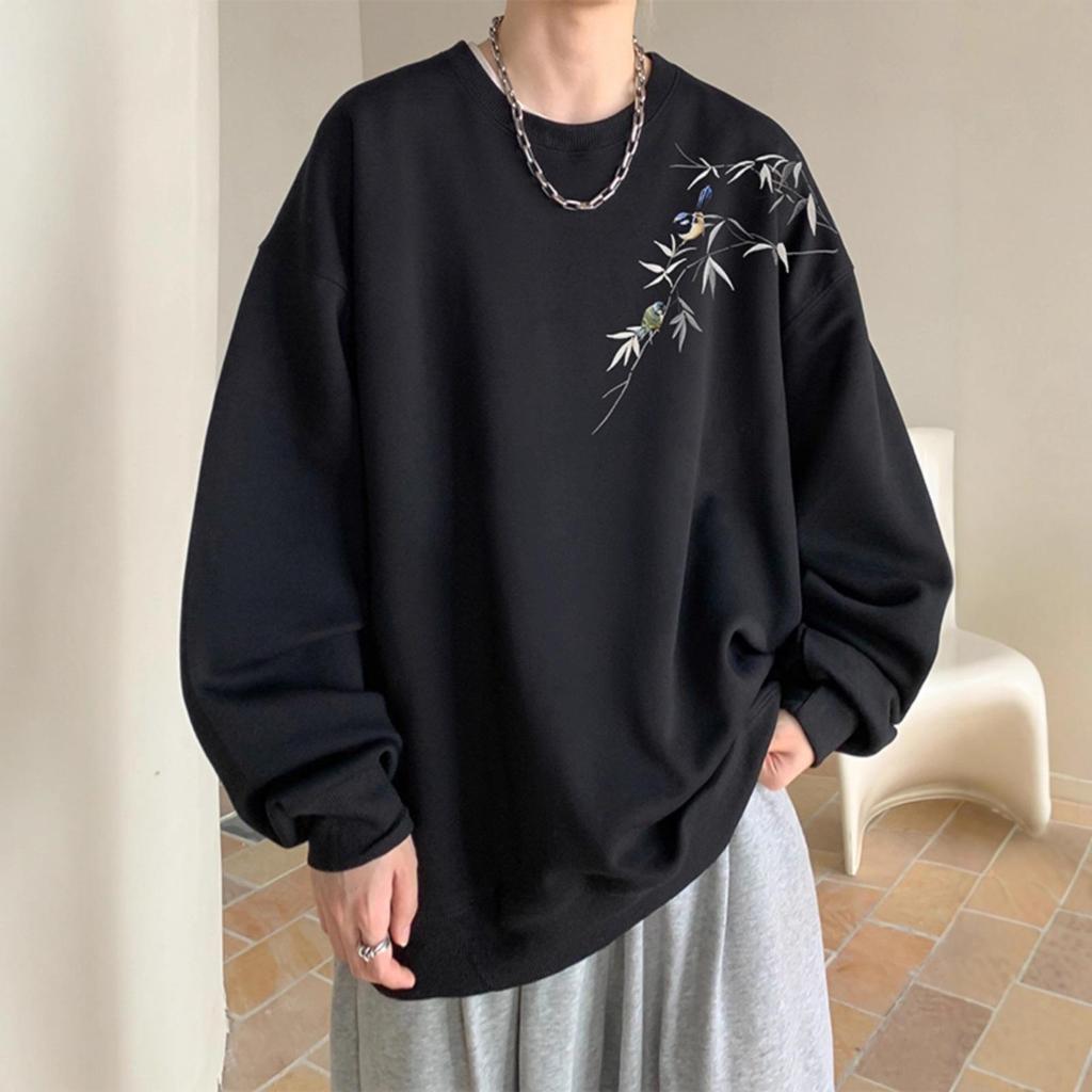 Men's Autumn/Winter Thick Printed Hoodie – Trendy Velvet-Lined Long Sleeve Outerwear