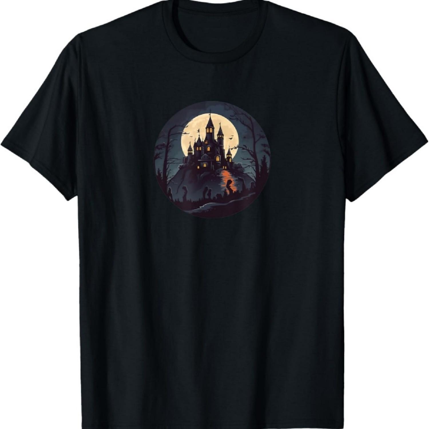 

Scary spooky dracula castle moon night artistic T-Shirt XXXXXL чёрный