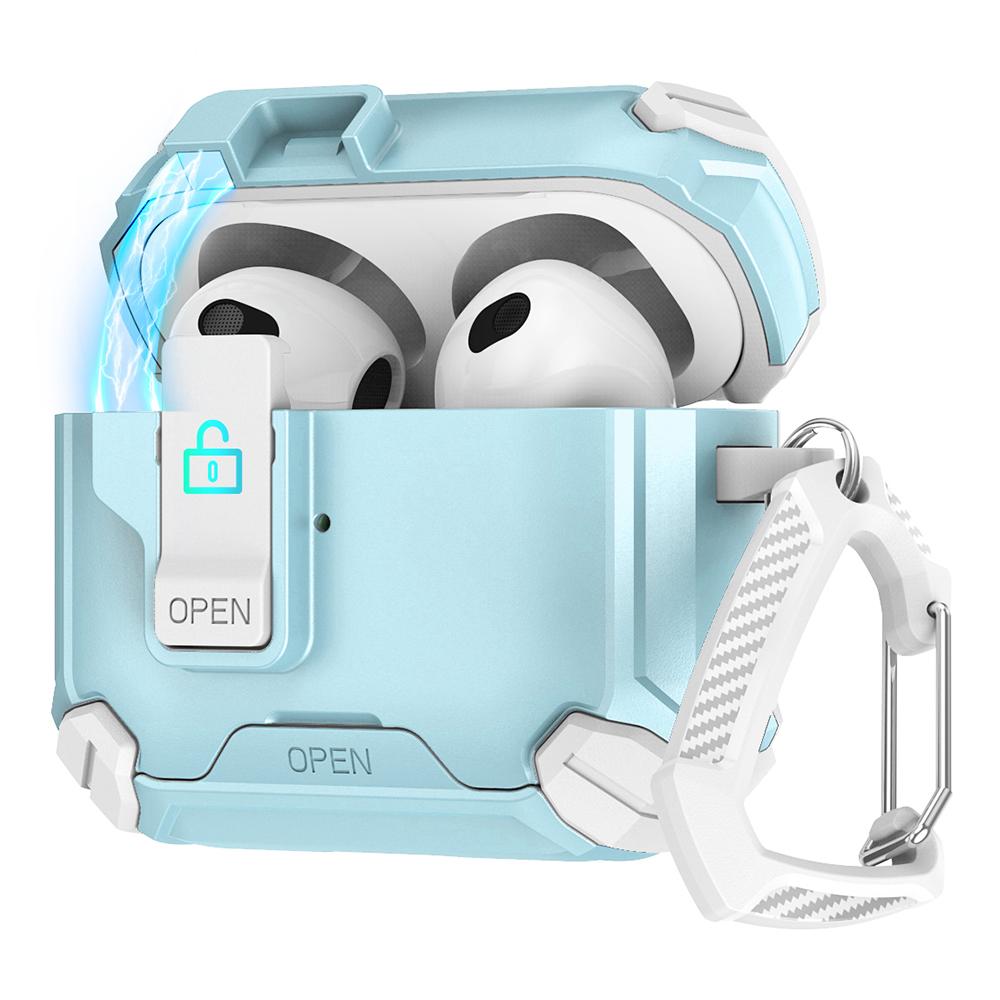 For AirPods Pro 2 Case TPU+PC Compatible with MagSafe Stand Bluetooth-compatible Earbuds Cover with Carabiner