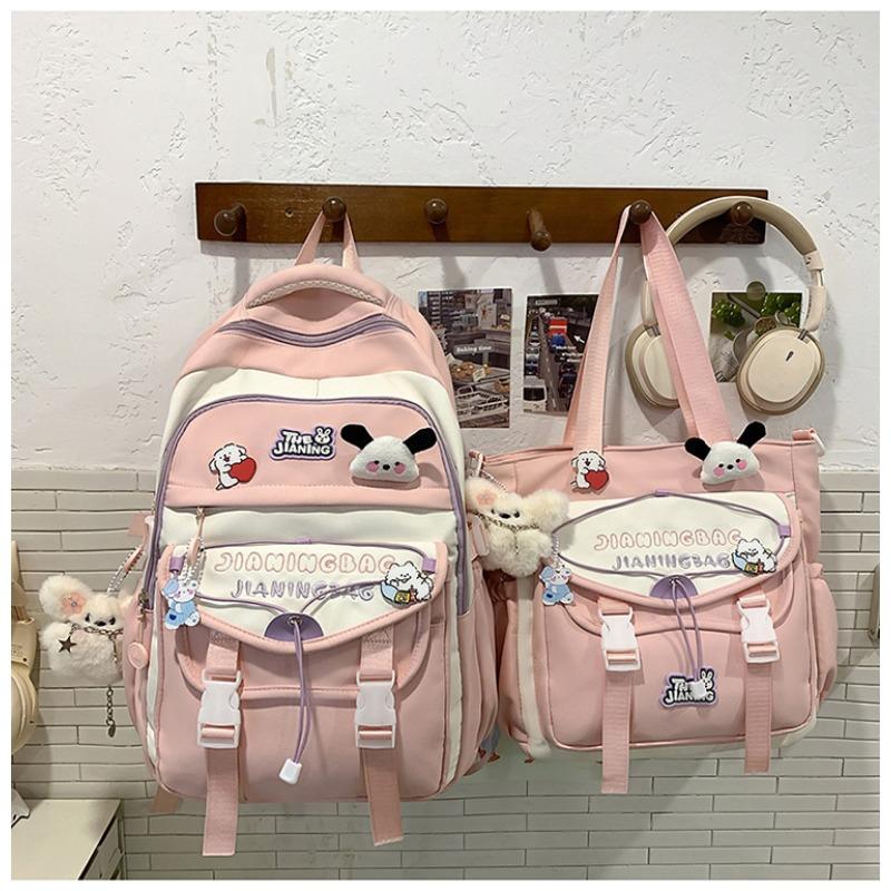 The new schoolbag is high-value, fresh and sweet, macaron-colored make-up bag, junior high school students, light travel, and large-capacity backpack.