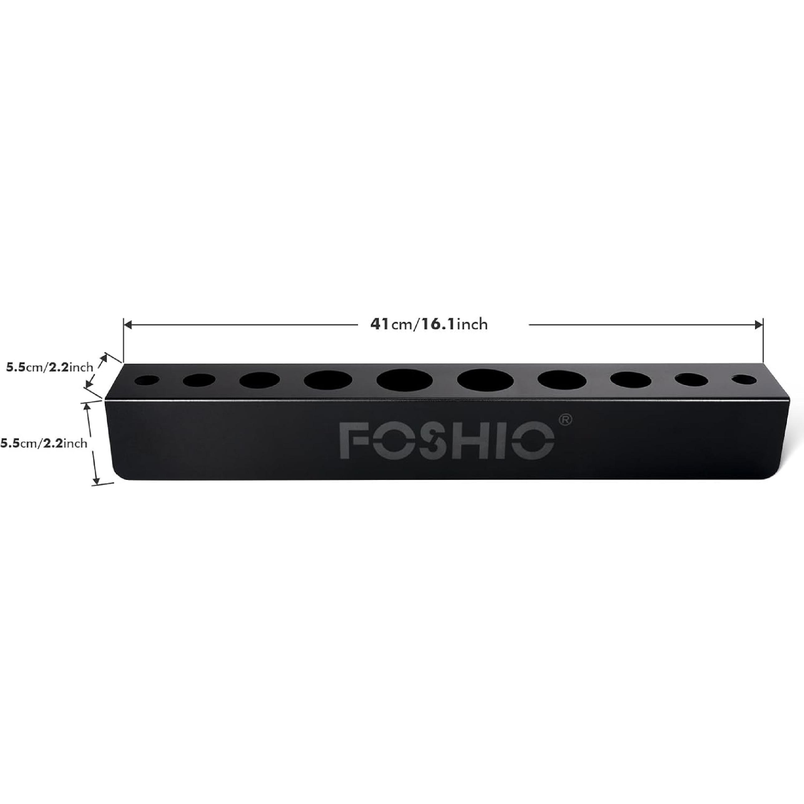 

FOSHIO Car Detailing Brush Holder with The Mounting Hardware, Durable Solid Painted Metal Rack for Putting Different Size 10 Car Detailing Brushes,