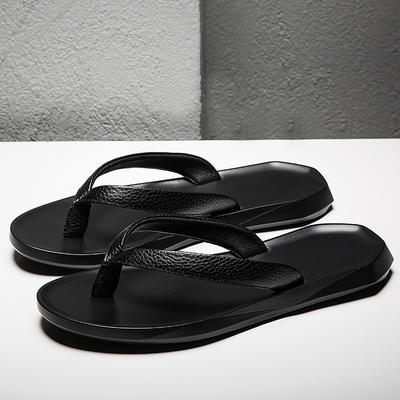 High Quality Men's Shoes Breathable Slippers Summer Men Flip Flops Outdoor Soft Lazy Shoes Genuine Leather Men Versatile Sandals