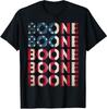Boone Personalized Name Vintage Retro US Flag Unisex T-Shirt