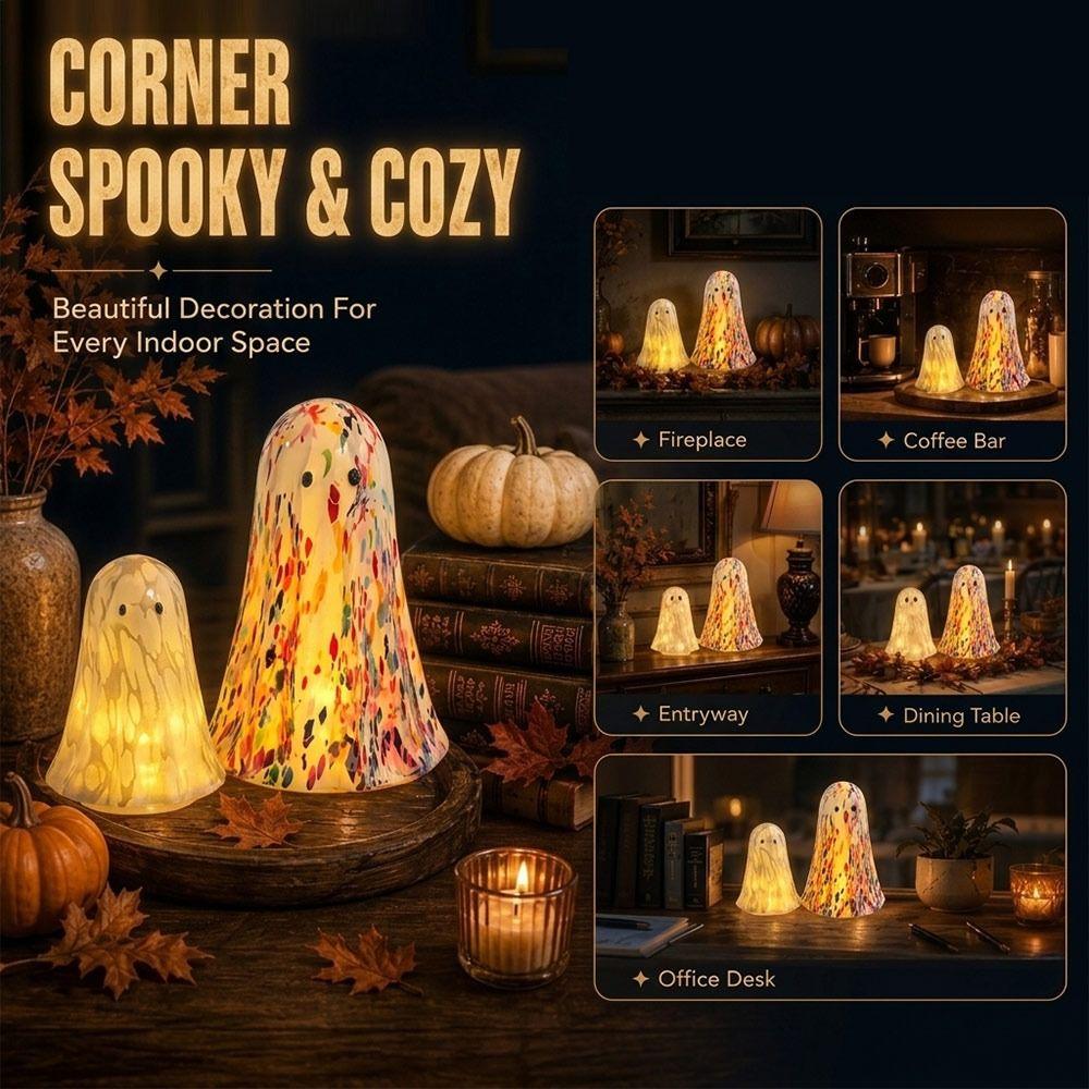 Colorful or White Light Up Ghost Figurine Portable Halloween Ghost Decoration Tabletop Decoration