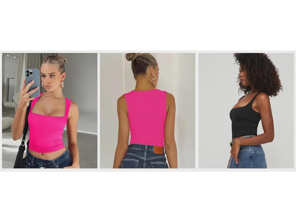 European-American Style Sleeveless Square Neck Milk Silk Camisole for Women