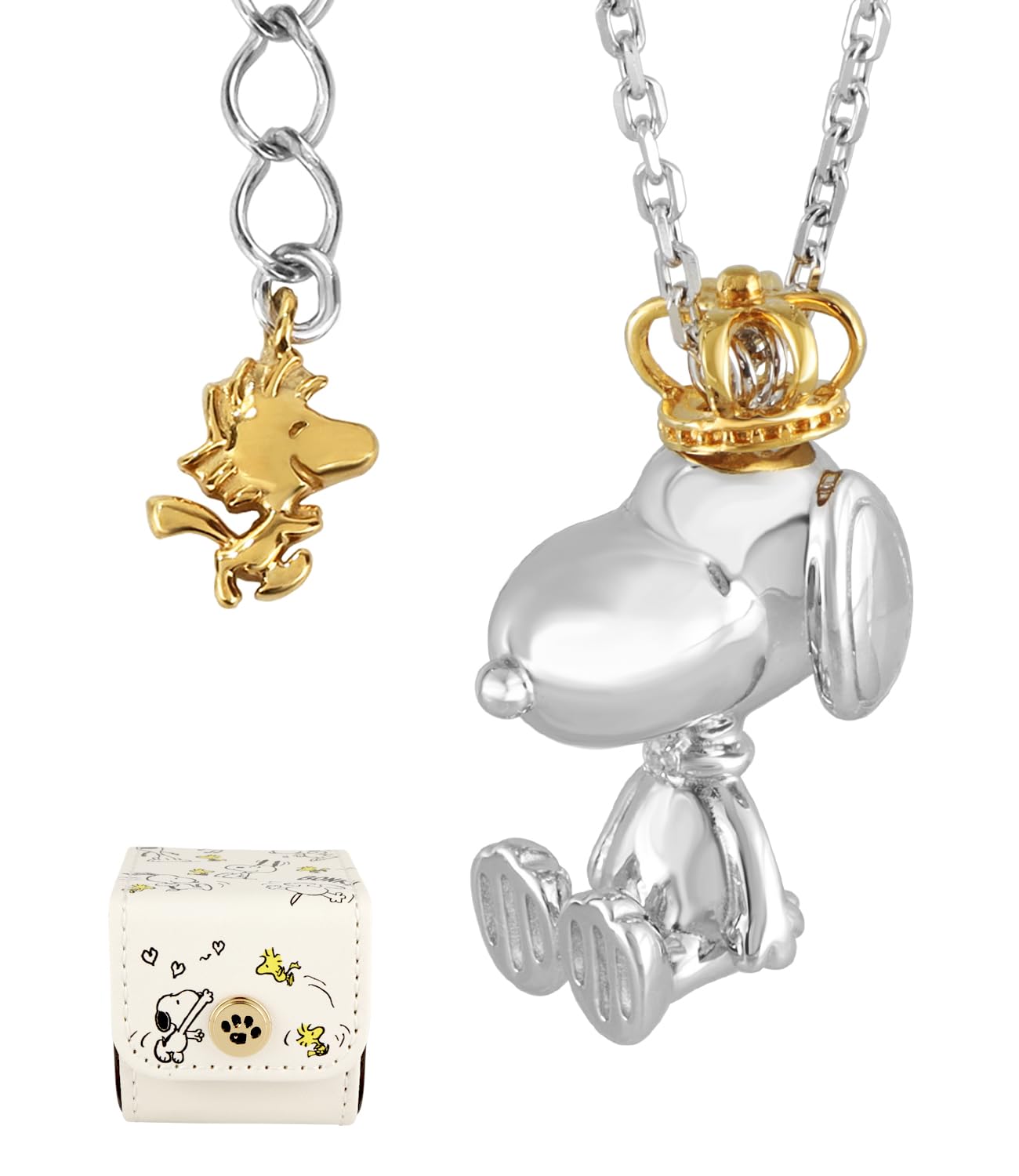 

[Shinjuku Gin no Kura] Limited Edition Crown Snoopy 3D Necklace (Case Set) Silver 925 Figure Official
