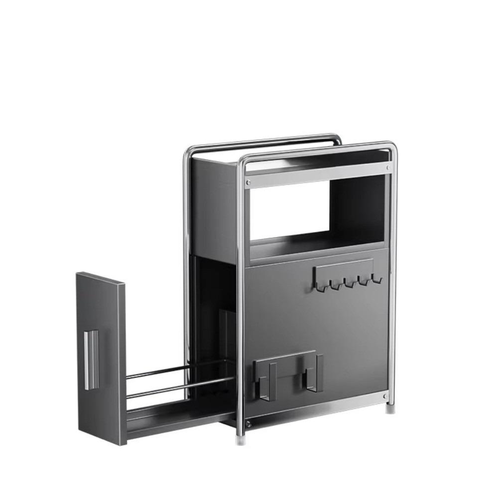 Multifunctional Spice Organizer Dustproof Narrow Design Pull Out Shelf Pull Out Drawer Space Saving Spice Cabinet Kitchen Use