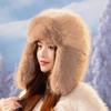 Thicken Faux Fur Bomber Hat Winter Warm Ear Protection Imitation Fur Hat Female Winter Earflap Ski Cap