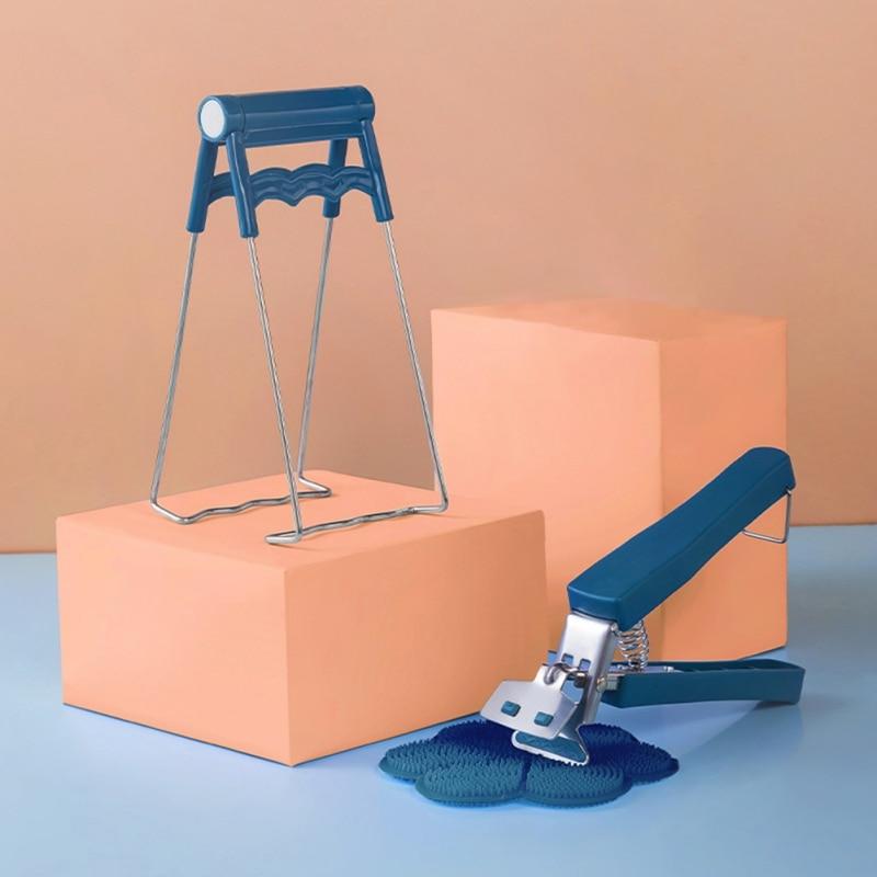 Stainless Steel Hot Bowl Holder Foldable Heat Insulation Clamp Pot Pan Gripper Anti-Scalding Clip Non-Slip Kitchen Tool