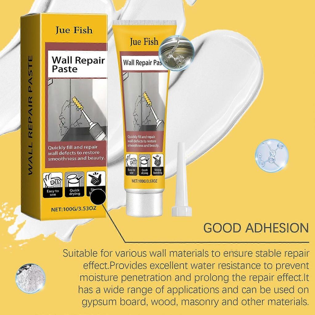 Jue-Fish Wandriss-Füllpaste, Reparaturspachtel für Gipskartonplattenlöcher, Kratzer, Dellen