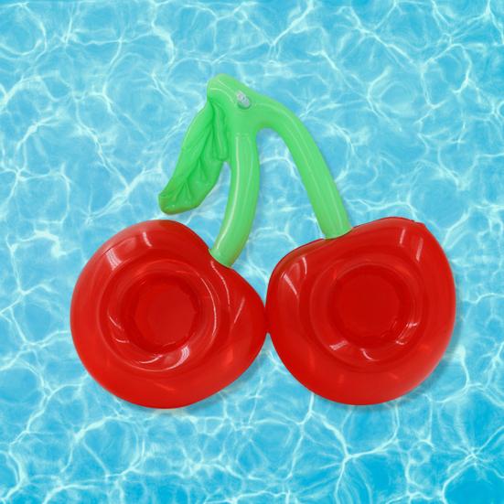 Cherry Inflatable Cup Holder PVC Floating Drink Coaster Lightweight Waterproof Cup Stand for Pool Beach
